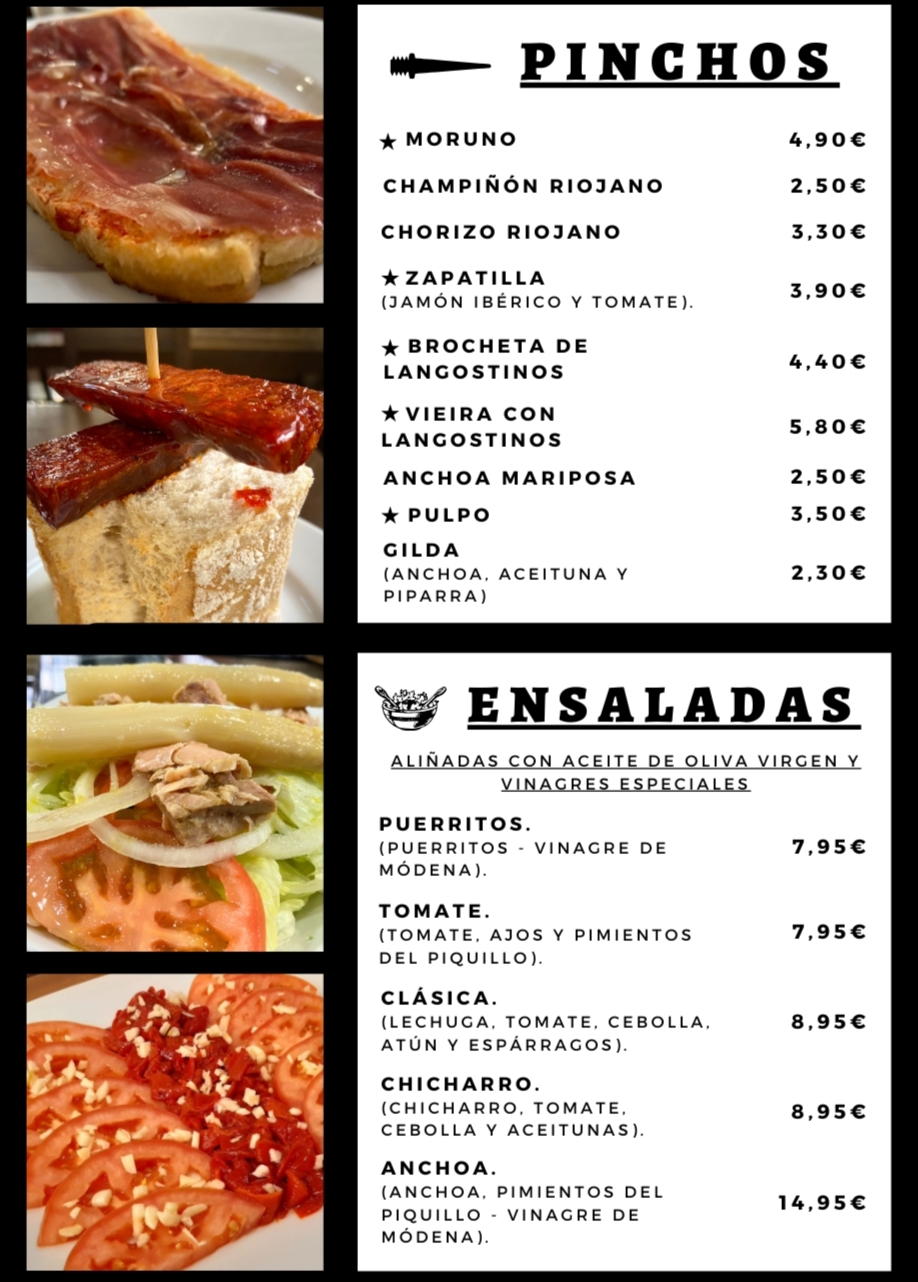 Pinchos y ensaladas Chamonix